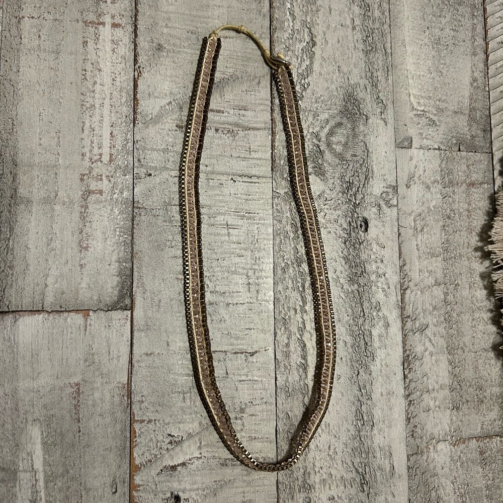 Noonday Collection Brown and Gold Beaded Belt
